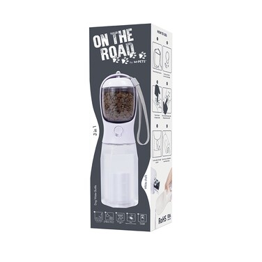 M-PETS On The Road 3in1 Water Bottle 600ml White