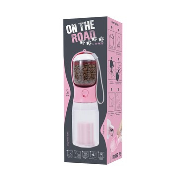 M-PETS On The Road 3in1 Water Bottle 600ml Pink