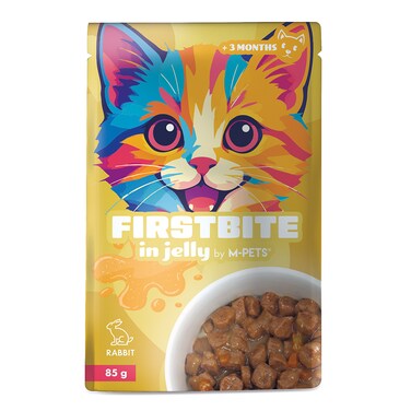 M-PETS Firstbite Rabbit in Jelly Wet Food Pouches for Cats 12x85g