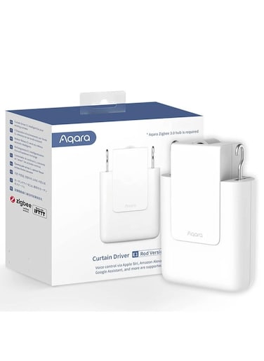Aqara Curtain Driver E1, Rod version, Circle Curtain Hanger, Compatible with Alexa, HomeKit, Aqara Home &amp; IFTTT, Zigbee 3.0 - White