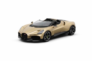 Bugatti W16 Mistral Roadster Diecast Model - Gold Luxury Supercar Replica