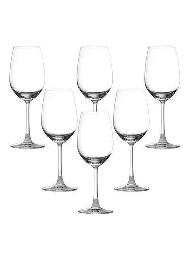 6 Piece Madison Red Wine Glass Set, 350ml Capacity - Clear