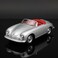 1:24 Scale Porsche Diecast Model Car - Classic Silver Vintage Replica with Red Interior