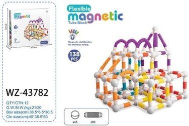 Color Land Toys - Flexible Magnetic Tube Block 138-PcsCH1457