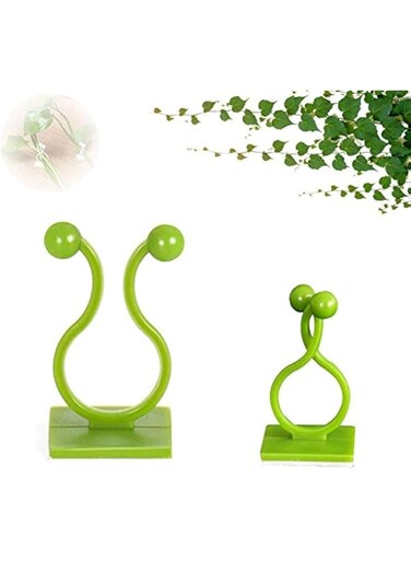Yanoysg Invisible Plant Wall Climbing Fixing Clips, Self-Adhesive Rattan Device Sticky Hook (100 Pieces, Green L)