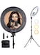 21 Inch Professional LED Ring Light Kit with Tripod Stand &amp; Remote Control   Dimmable 2700-6500K Col