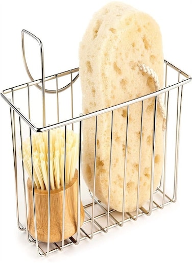 Stainless Steel Dishwashing Sponge Holder Kitchen Essential Sink Storage Hanging Basket