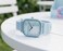 Girls Trendy Analog Wrist Watch with Square Dial &ndash; Casual Fashion Watch with Soft Strap-Light Blue