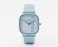 Girls Trendy Analog Wrist Watch with Square Dial &ndash; Casual Fashion Watch with Soft Strap-Light Blue
