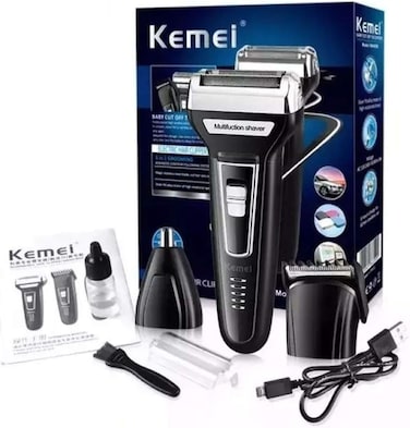 KEMEI 3 in 1 Portable EU Plug Electric Shaver, KM-6558