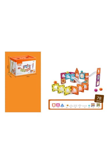 Magnetic Tiles Building Blocks with 78 Pcs Accessories CH1137