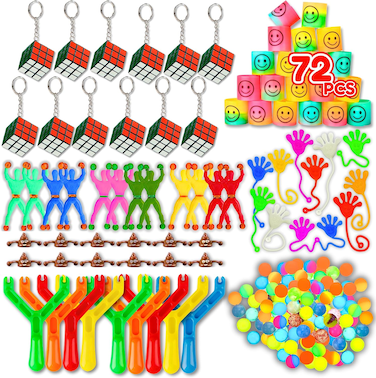 72 PCS Party Favors for Kids, Goodie Bags Stuffers, Bulk Pinata Toys, Classroom Rewards, Treasure Box Prizes, Birthday Party Favors for Kids 3-5, 4-8, 8-12, Goody Bag Fillers