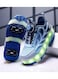 Little Rockz Kids Four Wheel Roller Skate Shoes Blue , Size 36 with Rechargeable LED Flash Light Lightning Sole Sneaker Skate Heelys Shoes