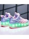 Little Rockz Kids Four Wheel Roller Skate Shoes Pink , Size 32 with Rechargeable LED Flash Light Lightning Sole Sneaker Skate Heelys Shoes