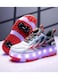 Little Rockz Kids Four Wheel Roller Skate Shoes Red , Size 30 with Rechargeable LED Flash Light Lightning Sole Sneaker Skate Heelys Shoes