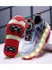 Little Rockz Kids Four Wheel Roller Skate Shoes Red , Size 32 with Rechargeable LED Flash Light Lightning Sole Sneaker Skate Heelys Shoes