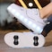 Little Rockz Kids Four Wheel Roller Skate Shoes, with Rechargeable LED Flash Light t Lightning Sole Sneaker Skate Heelys Shoes White , Size 30