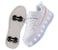 Little Rockz Kids Four Wheel Roller Skate Shoes, with Rechargeable LED Flash Light t Lightning Sole Sneaker Skate Heelys Shoes White , Size 38