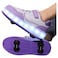 Little Rockz Kids Four Wheel Roller Skate Shoes, with Rechargeable LED Flash Light t Lightning Sole Sneaker Skate Heelys Shoes Violet , Size 38