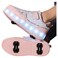 Little Rockz Kids Four Wheel Roller Skate Shoes, with Rechargeable LED Flash Light t Lightning Sole Sneaker Skate Heelys Shoes Pink , Size 30
