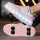 Little Rockz Kids Four Wheel Roller Skate Shoes, with Rechargeable LED Flash Light t Lightning Sole Sneaker Skate Heelys Shoes Pink , Size 32
