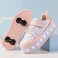 Little Rockz Kids Four Wheel Roller Skate Shoes, with Rechargeable LED Flash Light t Lightning Sole Sneaker Skate Heelys Shoes Pink , Size 32