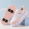 Little Rockz Kids Four Wheel Roller Skate Shoes, with Rechargeable LED Flash Light t Lightning Sole Sneaker Skate Heelys Shoes Pink , Size 37