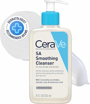 Cerave Sa Smoothing Cleanser, 236ml/8Oz, Face And Body Wash With Salicylic Acid
