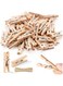 Mini Clothespins, Mini ClothesPins for Photo Natural Wooden Small Picture Clips for Crafts 1 Inch 300 PCS Tiny Pegs with Jute Twine String Decorative Wood Clips for Wall Hanging Pictures