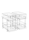 2 Tier Bathroom Storage Hanging Cabinet with Divider, Clear Under Sink Storage Hanging Cabinet and Storage Pullout for Bathroom, Kitchen, Pantry and Medicine Cabinet.