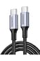كابل شحن UGREEN بقوة 100 واط من نوع USB-C إلى USB-C، كابل مضفر من النايلون بطول 3 أمتار، يدعم الشحن السريع PD، متوافق مع نطاق واسع من الأجهزة