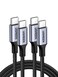 UGREEN USB C Cable 2M 2Pack, Braided 100W Power Delivery PD Super Fast Charge Cable USB C to Type C for iPhone 15/16 pro max, iPad mini 7, MacBook Pro, iPad, Samsung S25 Ultra/S24/23/, Huawei P70
