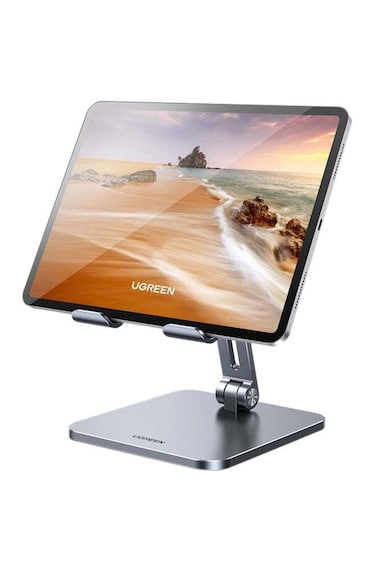 UGREEN Metal iPad Stand Foldable Adjustable Tablet &amp; Phone Holder - Grey