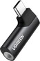 UGREEN USB C to 3.5mm Audio Headphone Jack Adapter Type C Aux DAC Earphone Stereo Mic HiFi Right Angle Compatible with iPhone 16 Series, iPad Mini/Pro/Air, Samsung S24 Ultra S24/S23, Pixel 5 XL, Black