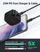 UGREEN 25W Fast Samsung Charger Set USB C Adapter Block With Samsung Adapter Cable 2M for Galaxy S25U,S24U,S23U,S22,Z Fold 6/5, A06 LTE/A55 LTE, USB C Charger for iPad Pro/Air, Xiaomi, Oneplus,etc