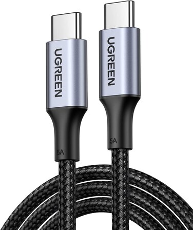 UGREEN USB C Cable 3M, Braided 100W Power Delivery PD Super Fast Charge Cable USB C to Type C for iPhone 15/16 pro max, iPad mini 7, MacBook Pro, iPad, Samsung S25/24/23 Ultra, Huawei P70