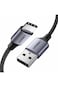 كابل UGREEN US288-60126B USB-A إلى C، غلاف من الألومنيوم مع غلاف مضفر من النايلون، شحن سريع 3 أمبير، طول 1 متر - أسود
