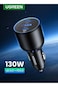 UGREEN 130W Car Charger 2C1A USB Power Adapter With LED - Compatible With MacBook, iPhone, Galaxy