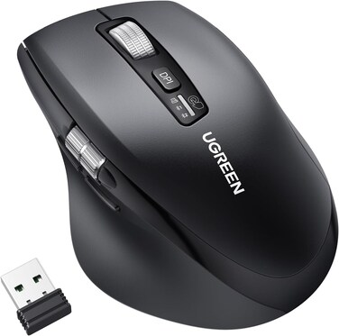 UGREEN Bluetooth5.4+2.4G Wireless Mouse, Ultra-Fast Scrolling, Ergonomic and Silent, 5000 dpi Mouse with 5 Buttons, for Office/Home/Study, Compatible with Windows, MacOS, iOS, Android, Linux