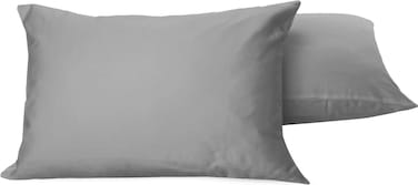 Zen 2 Pieces Pillow Cover Set - Ultra Soft 100% Egyptian Cotton, 300 Thread Count, Gray