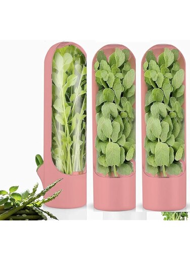 TR&Uuml;STMIEE Fresh Herb Keeper for Cilantro Pink