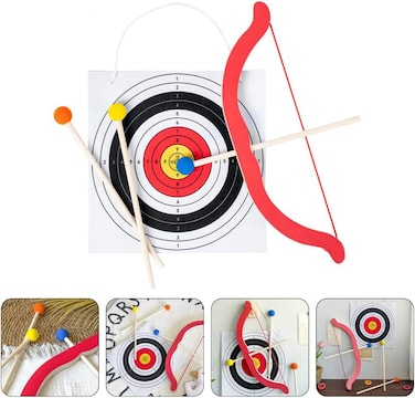 Kids Toys Outdoor Toys 1 Set Kids Bow and Wooden Archery Toy Bow Shooting Game Toy Indoor Outdoor Boys Toys for Kids Boys Girls Children Kids Toys Outdoor Toys