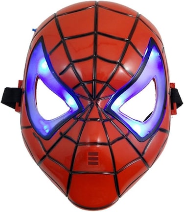 LED Glowing Superhero Halloween Light Spider Man Mask Children's Cartoon Mask Spider-man Toy Glow with Lamp Spiderman Mask