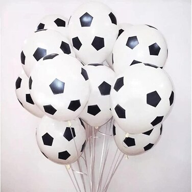 Black and White Soccer Latex 12 Inch Football Fans Balloons Birthday for Sport Theme World Cup Party Kids Party Supplies (30 pcs)