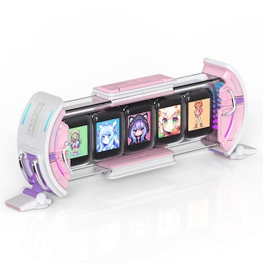 Divoom Times Gate Pixel Art Informative Cyberpunk Digital Pink