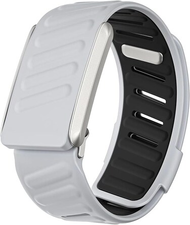 specton   Comfort Durable Silicone Wristband Compatible with WHOOP 4.0 Band, Soft Silicone Sports Loop Strap for Men &amp; Women, with U Shapped Connector Light Grey Black