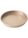 ALMEKAQUZ Round Pizza Pan, set of 2 Baking Sheets Cake Pan for Oven, Carbon Steel Non Stick Food safety coating, Gold (8cun)