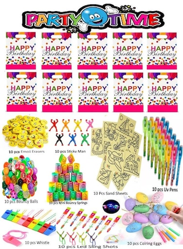 110 PCS Party Favors for Kids Pink Goody Bags with Bulk Toys for Classroom Rewards Carnival Prizes Birthday Party Pinata Stuffers Goodie Bag Filler Treasure Box Return gifts for Boys and Girls