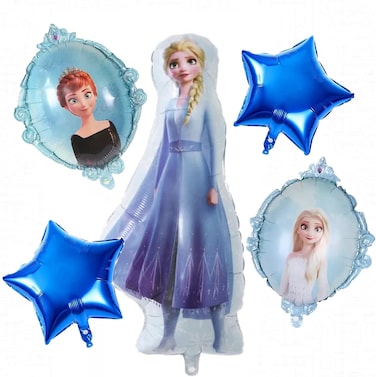 5 Pc Frozen Theme Balloons &ndash; Frozen Birthday Party Supplies &ndash; Frozen Birthday Decorations &ndash; Frozen Birthday Party Decoration &ndash; Frozen Balloons
