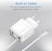 Promate iPhone Charger, Fast Charging 20W Power Delivery Wall Charger With 1.5M Lightning Cable, Quick Charge 3.0 USB Port And Adaptive Fast Charging For iPhone 12,12 Pro,Galaxy S21/S21+, White
